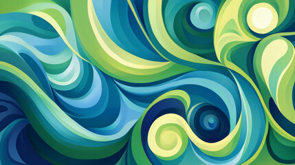 Poster - abstract colourful aqua turkey petrol green curves background illustration 2d rendering