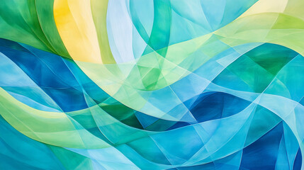 Poster - Abstract colourful aqua turkey petrol green curves background illustration 2d rendering