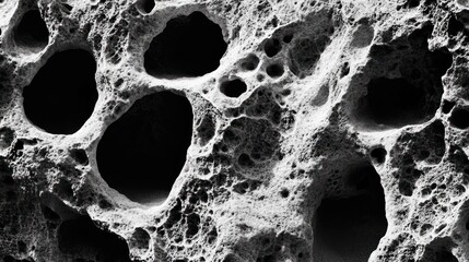 Poster - Gray Rock Surface With Numerous Cavities And Holes