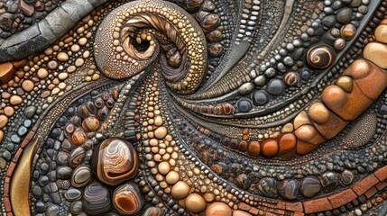 Poster - Abstract Stone Mosaic Swirling Pattern Design