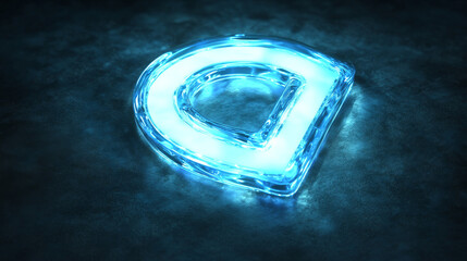 Poster - internet mail at symbol network internet world wide web concept glowing metal silver surface