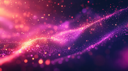 Poster - A mesmerizing abstract design showcases bright glowing particles that create a sense of movement and energy. The dynamic light trails evoke a futuristic atmosphere, ideal for digital experiences