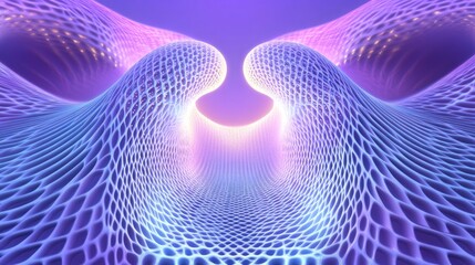 Aufkleber - Abstract Purple and Blue Cellular Structure Tunnel