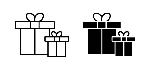 Poster - Gifts icons pack vectors in black flat and strokes