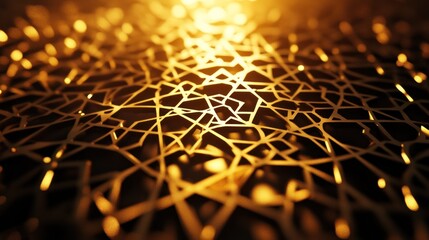 Poster - Golden Geometric Lattice Abstract Design