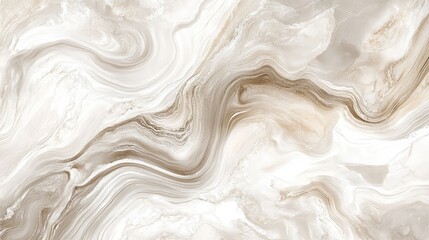 Poster - Fluid marble texture with swirling patterns in soft neutral tones, creating an elegant and calming backdrop for luxury design projects