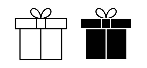 Poster - Gift icons pack vectors in black flat and strokes