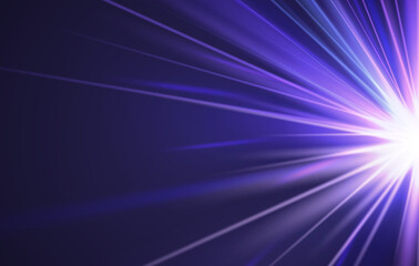 Wall Mural - flash light effects, flare bright camera light or sunlight lens, stars in space, blue ray background