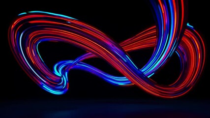 Aufkleber -  An abstract glowing structure with smooth, curved energy waves in blue, purple, and red tones,