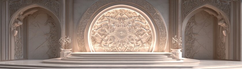 Poster - Elegant White Marble Architectural Interior Design