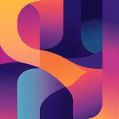Poster - Abstract Gradient Shapes: An abstract design with vibrant, dynamic colors and overlapping shapes creates a captivating visual experience, perfect for modern and dynamic projects. 