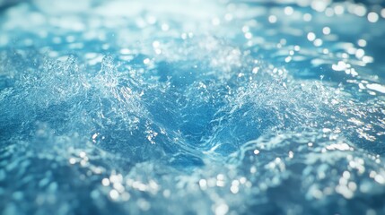 Poster - Sparkling Blue Water Waves Texture Abstract