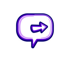Poster - Colorful speech bubble with arrow indicating communication direction