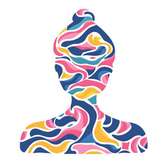Poster - Colorful Abstract Figure with Fluid Lines and Shapes for Art