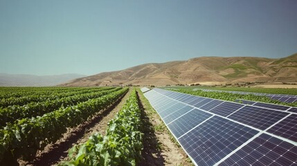 Poster - Vineyard Solar Panels Agricultural Renewable Energy