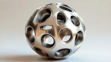 Poster - technology futuristic metal object 3d rendering illustration wallpaper