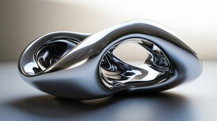 Poster - technology futuristic metal object 3d rendering illustration wallpaper