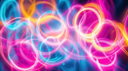 Aufkleber - Abstract swirling light painting vibrant colors