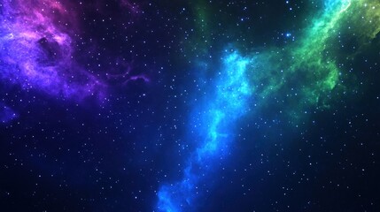 Poster - Celestial Nebulae Paint a Vivid Cosmic Scene