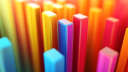 Fototapete - A close-up of a D histogram with varying bar heights and depths, highlighting the distribution of data across different categories.