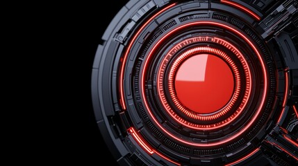 Poster - Futuristic Abstract Technology Design with Circular Red Element