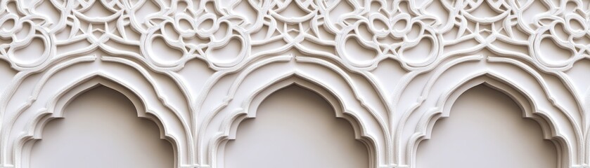 Poster - Intricate White Architectural Archway Detailing