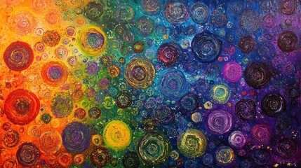 Poster - Abstract Swirling Circles In Vibrant Hues