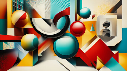 Poster - abstract modern minimalistic geometric shape polygon background 3d render illustration