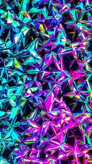 Leinwandbilder - A vibrant abstract pattern of interconnected geometric shapes with a glossy, textured surface