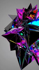 Aufkleber - A vibrant abstract pattern of interconnected geometric shapes with a glossy, textured surface