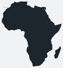 Poster - africa map. just a simple border map. shape of the continent. flat blank africa outline. vector boun