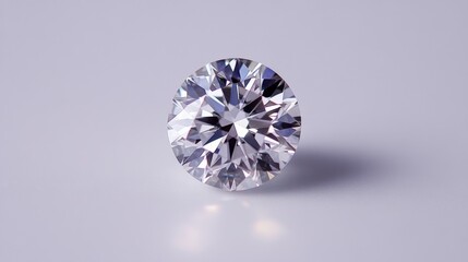 Poster - A single sparkling diamond displayed on a pure white background, showcasing its flawless cut and brilliance.