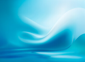 Aufkleber - Abstract double exposure of soft blue and white fluid shapes creating a serene and flowing design.