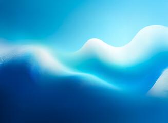 Wall Mural - serene double exposure of flowing blue gradients, creating a peaceful and dreamy abstract landscape.