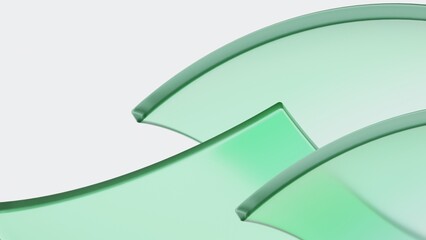 Aufkleber - 3d rendering of abstract transparent geometry glass with gradient colors, Computer digital concept