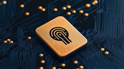 Poster - Modern Technology Concept with Golden Circuit Board Design