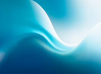 Aufkleber - abstract double exposure of a smooth white wave against a vibrant blue gradient backdrop. the flowin