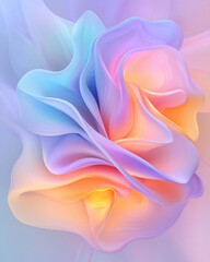 Leinwandbilder - A futuristic macro shot of an orb surrounded by smooth, organic folds in shifting blue, purple, and