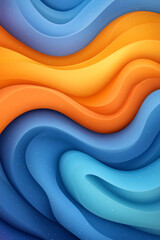 Aufkleber - A radiant abstract design of swirling orange and blue folds reminiscent of cosmic clouds, speckled