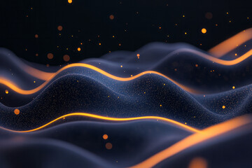 Poster - A cosmic-themed display of layered blue and orange currents swirling together, dotted by glowing