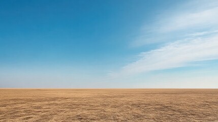 Canvas Print - Expansive desert landscape under a clear blue sky