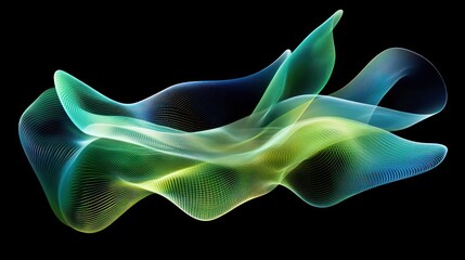 Poster - Abstract Green Blue Wave Pattern Design