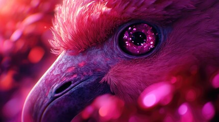 Poster - Vivid Pink Birds Eye Close Up Detail