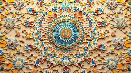 Aufkleber - Abstract Colorful Mandala Fractal Art Design