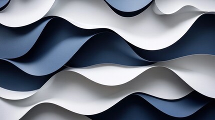 Aufkleber - Abstract Wave Pattern in Blue and White