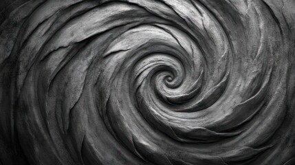 Poster - Abstract Swirling Gray Textured Spiral Design