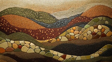 Poster - Abstract Stone Mosaic Landscape Artwork Design