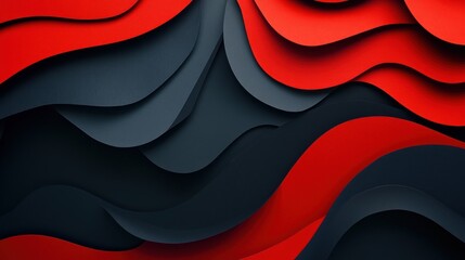 Poster - Abstract Red and Black Wave Pattern Design