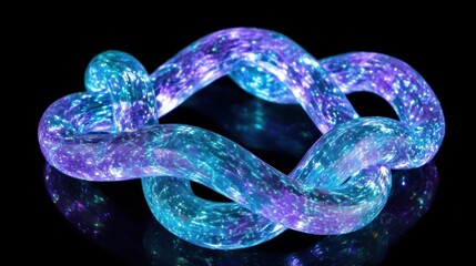 Poster - Illuminated Fiber Optic Sculpture Forming A Knot