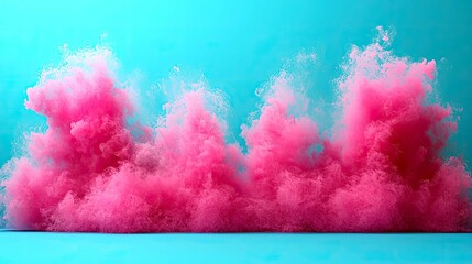 Wall Mural - abstract pink dye cloud explosion in water: vibrant color swirl, fluid texture background